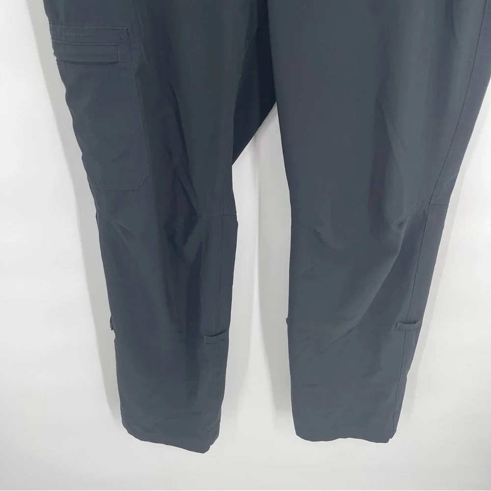 REI Co-Op Women Kornati Roll-Up Convertible Hiking Pants Size 12P Black Outdoors